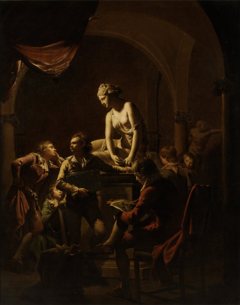 Akademi i lyskryds af Joseph Wright of Derby