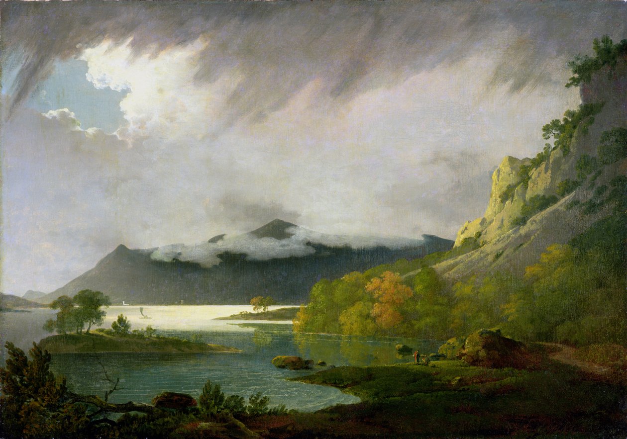 Derwent Water med Skiddaw i det fjerne, c.1795-6 af Joseph Wright of Derby