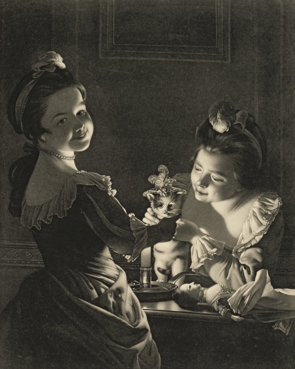 Miss Kitty dressing, 1781 (mezzotint) af Joseph Wright of Derby