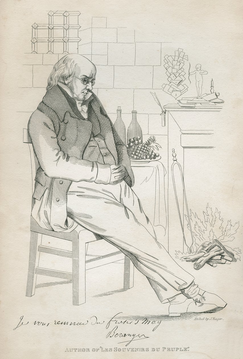 Pierre-Jean de Beranger (1780-1857) af Joseph Yeager