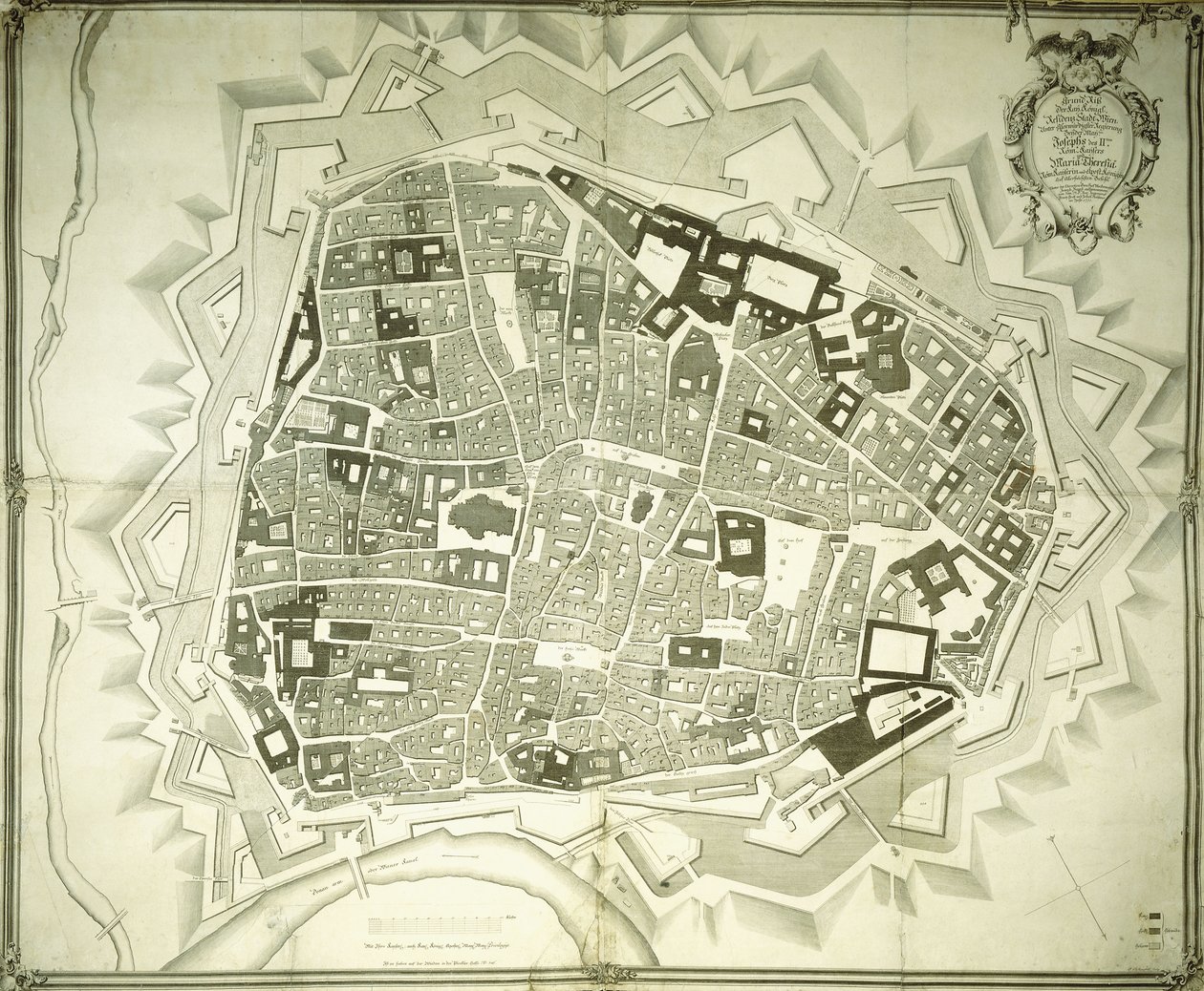 An Engraved Plan of Vienna, 1770dani af Joseph Anton Nagel