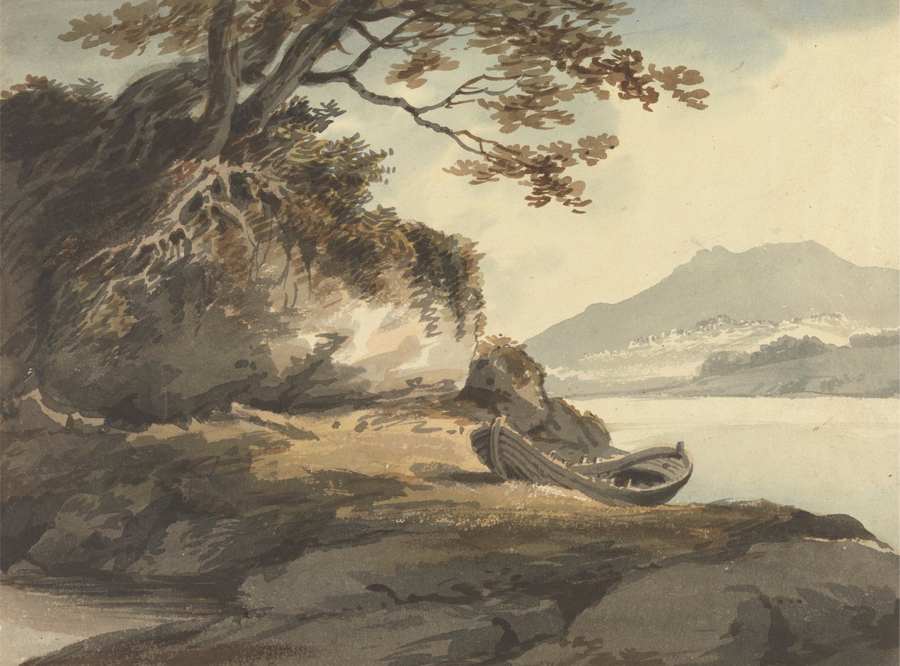 Båd ved en sø af Joseph Barber