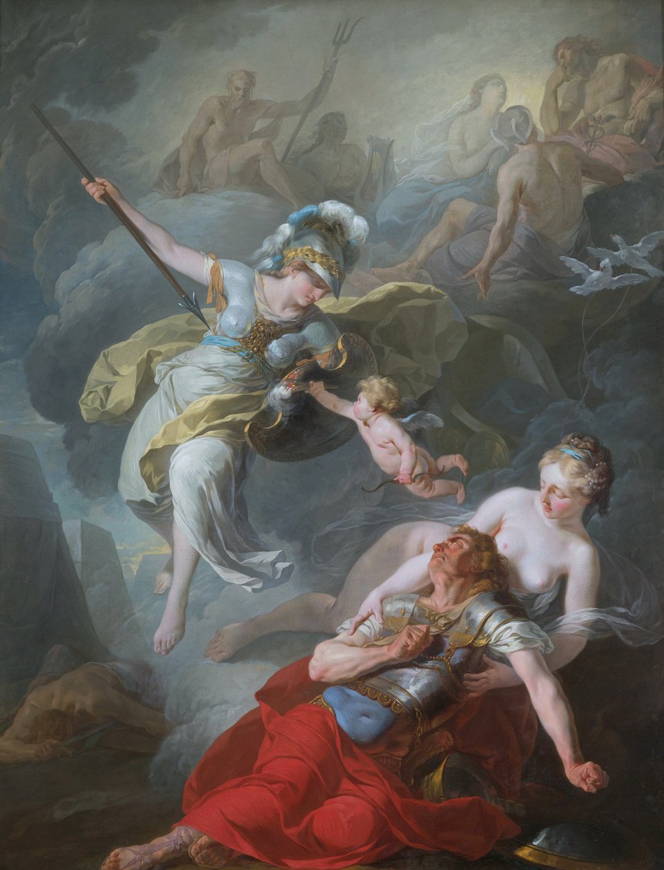 Slaget ved Minerva mod Mars, 1771. af Joseph Benoît Suvée