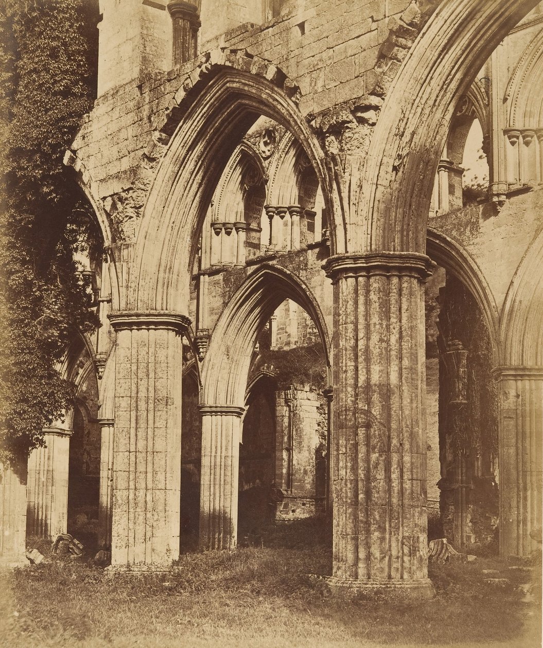 Rievaulx Abbey. Ser på tværs af koret, 1850