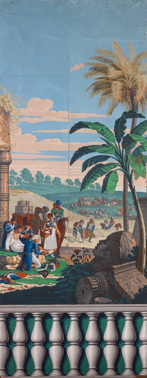 Scenisk Baggrund: Slaget ved Heliopolis af Joseph Dufour