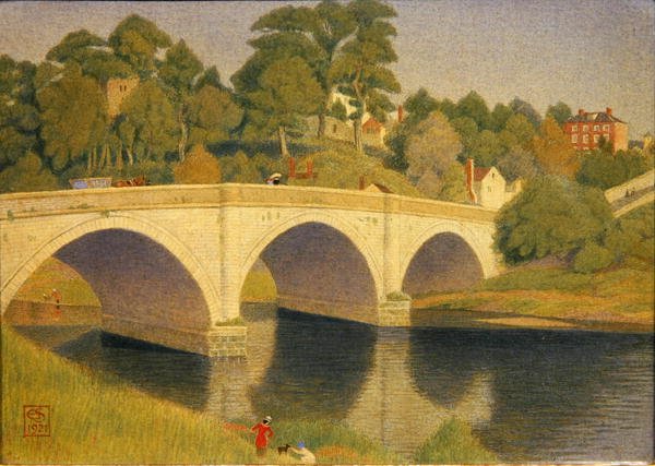 Dinham Bridge, Ludlow af Joseph Edward Southall