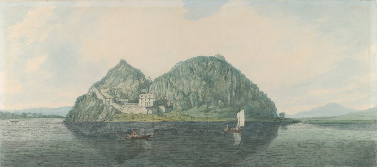 Dumbarton Rock fra syd, 1788. af Joseph Farington