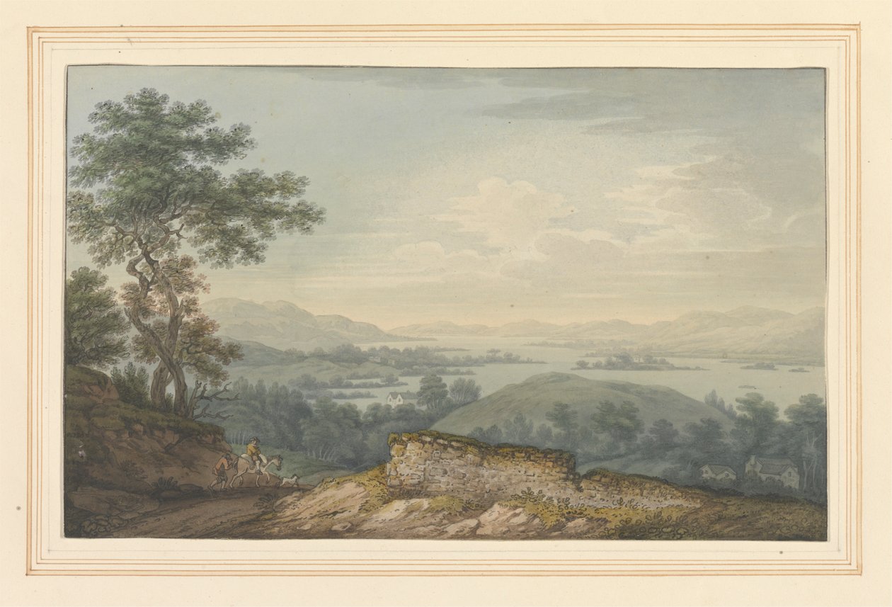 Udsigt over Windermere & Great Island af Joseph Farington