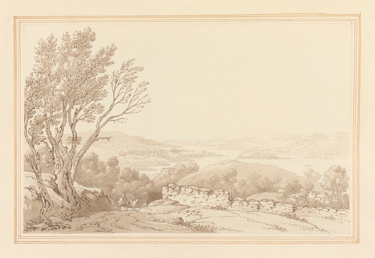 Udsigt over Windermere fra oven Barig af Joseph Farington