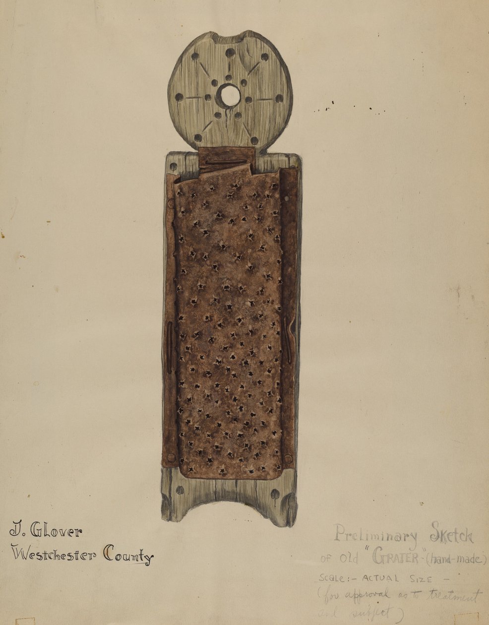 Håndlavet rivejern af Joseph Glover