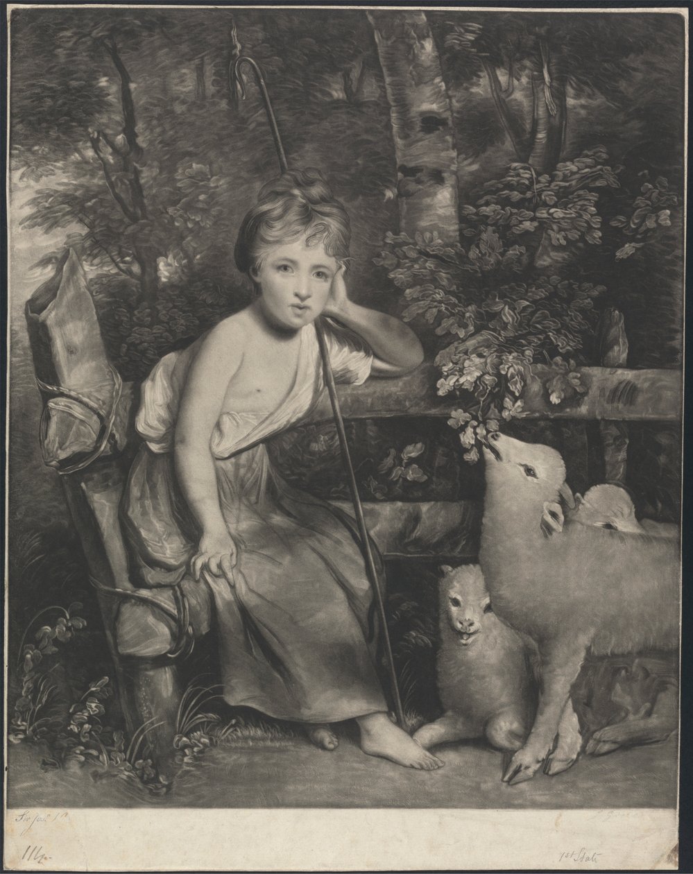 Miss Mary Palmer som "Den unge hyrdinde" af Joseph Grozer