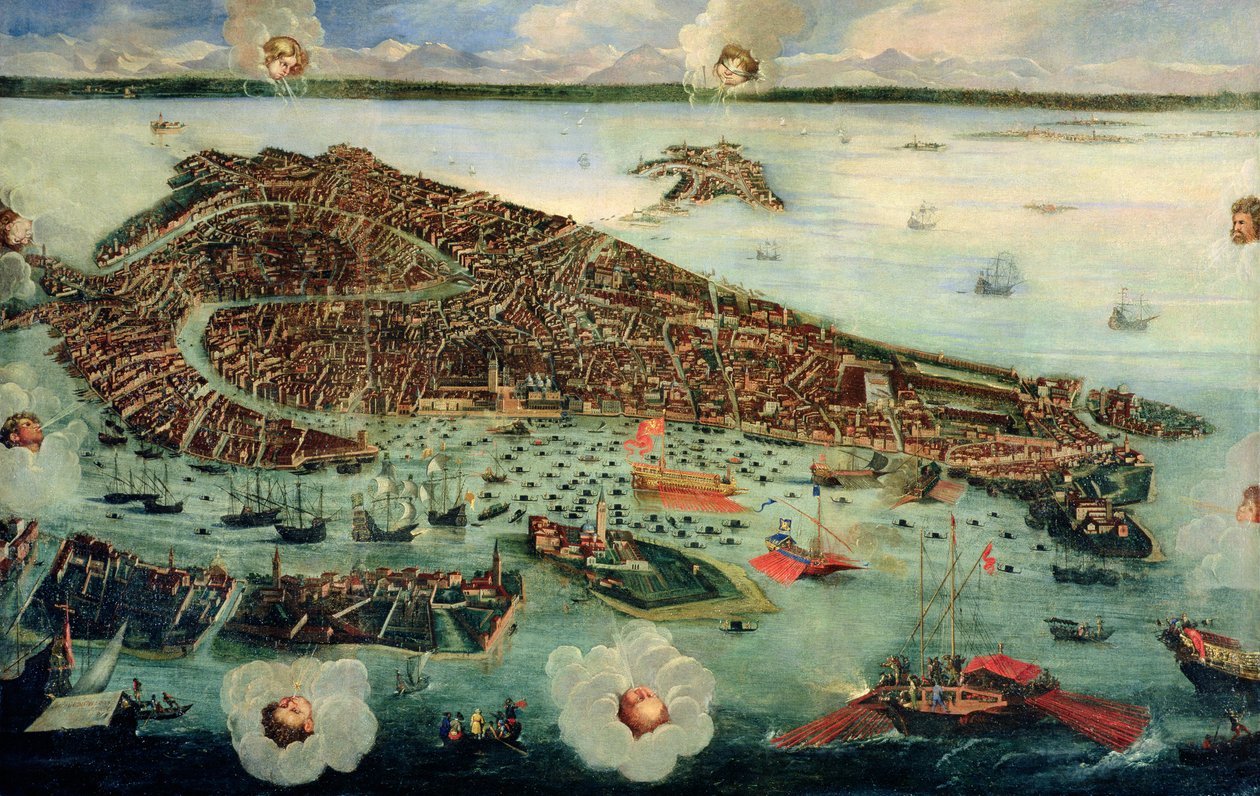 Fugleperspektiv af Venedig af Joseph Heintz der Jüngere