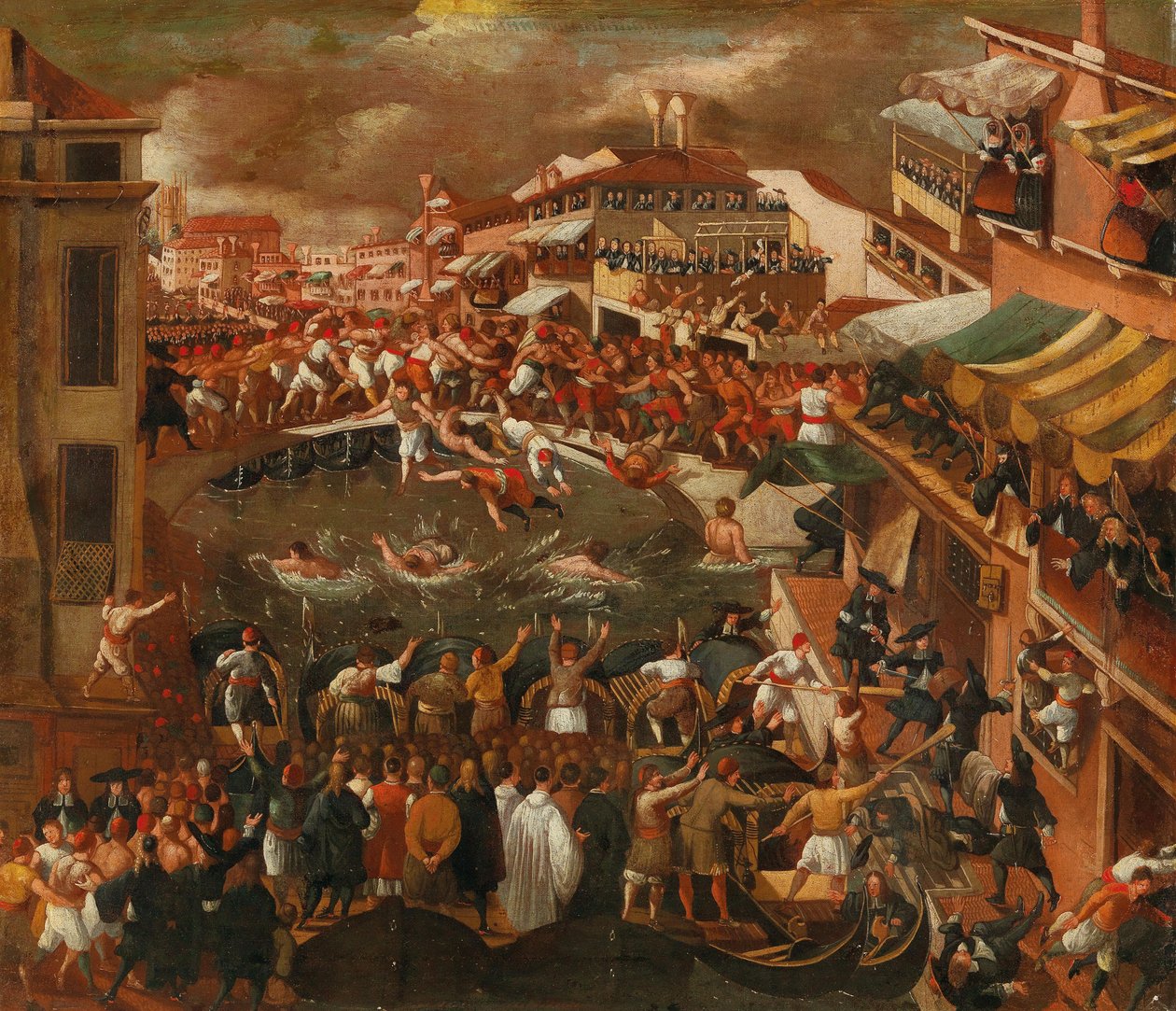 Ponte dei Pugni i Venedig. af Joseph Heintz the Younger