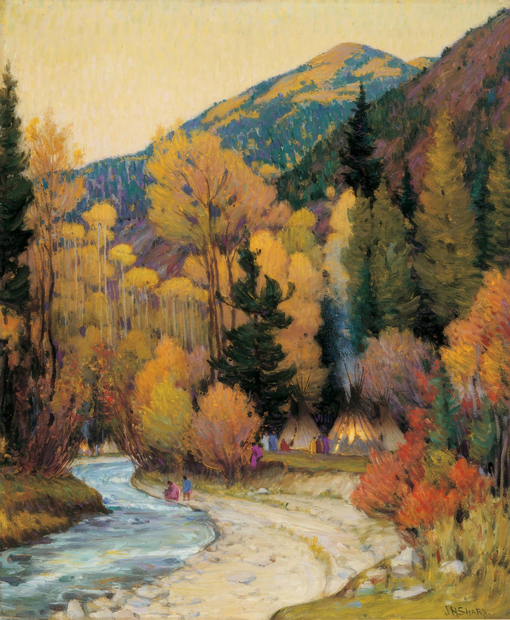 Apache-lejr i Hondo Canyon af Joseph Henry Sharp