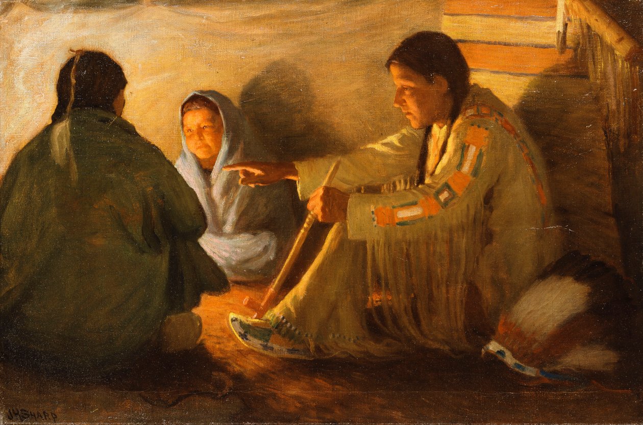 Indianere ved ilden af Joseph Henry Sharp