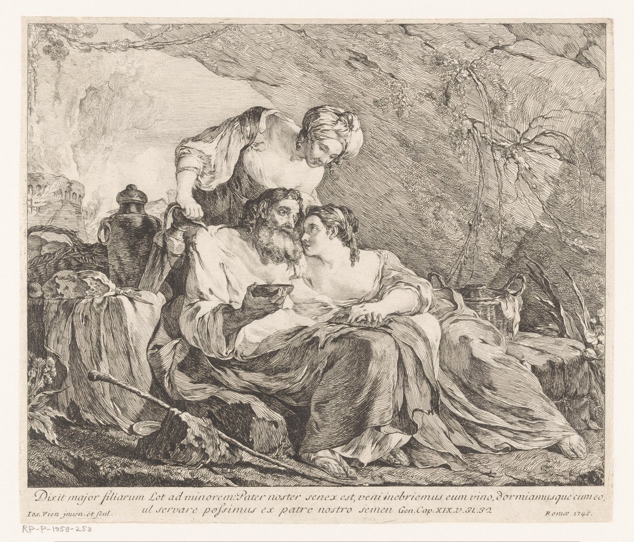 Lot og hans døtre af Joseph Marie Vien (I)