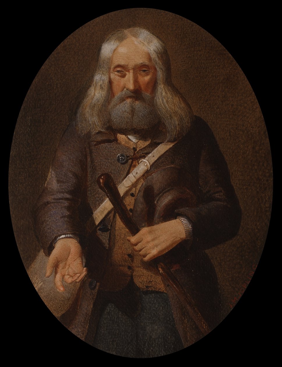 A Preacher (blæk & wc på papir) af Joseph Middleton Jopling
