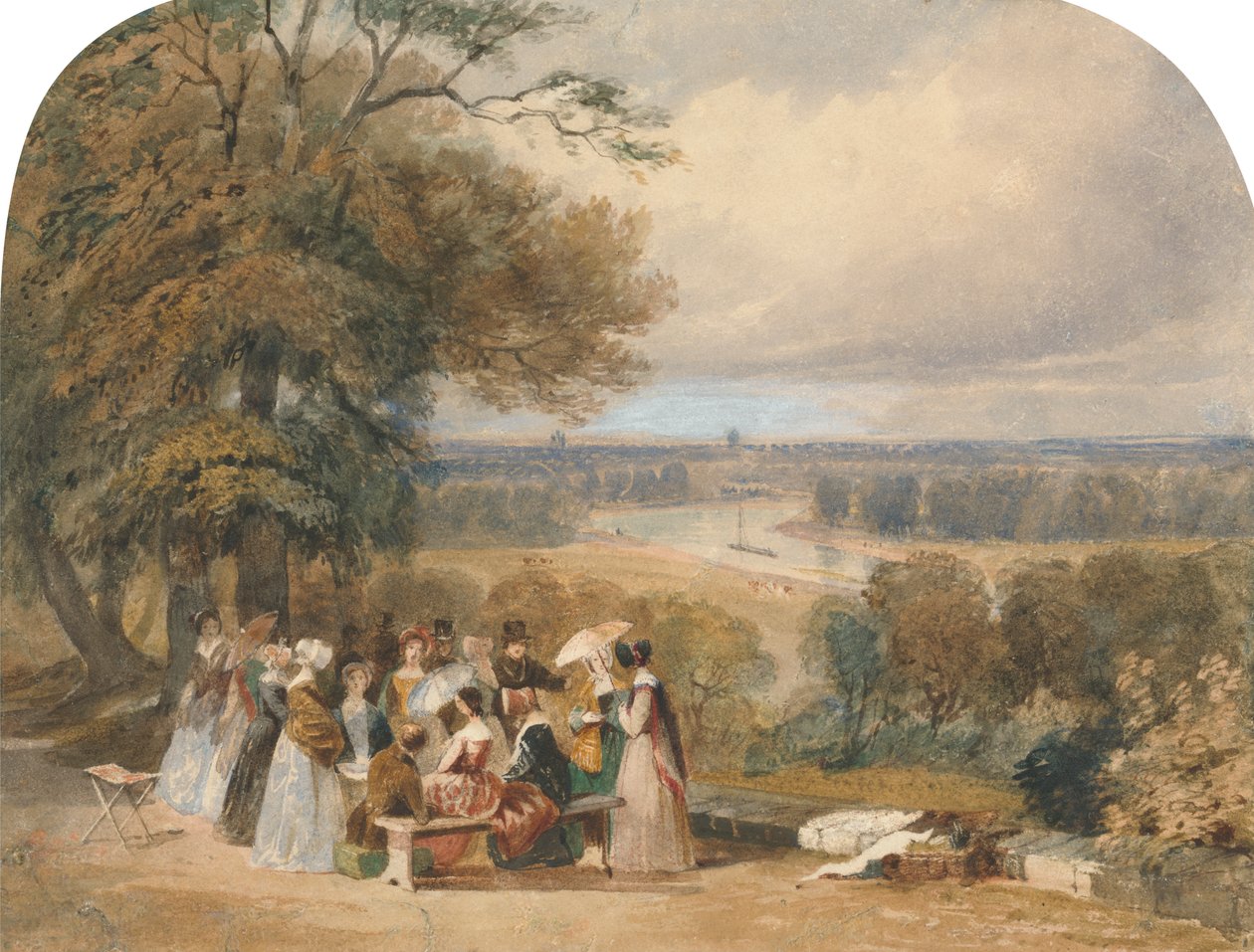 En picnic på Richmond Hill af Joseph Murray Ince