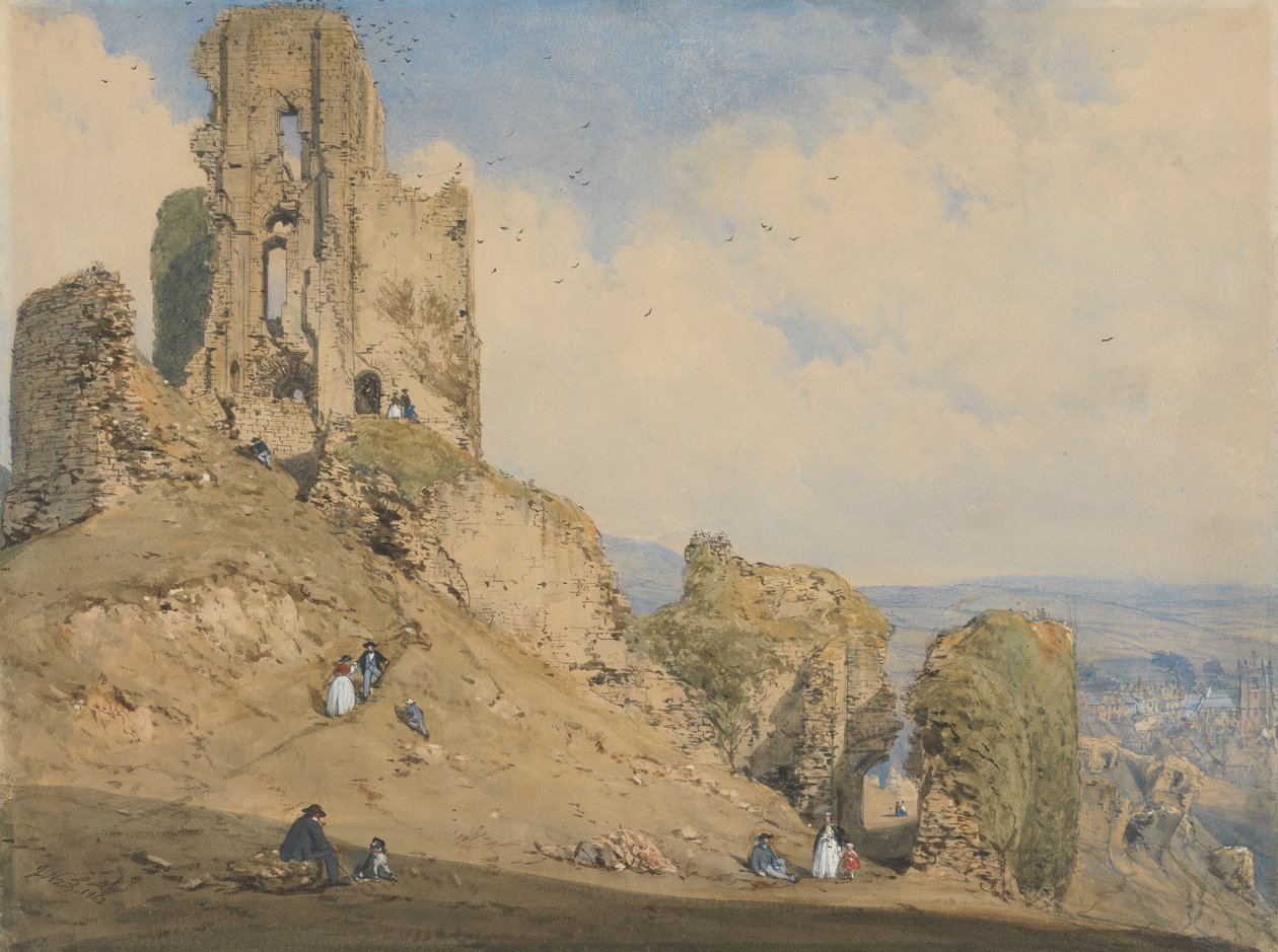 Corfe Castle, Dorset af Joseph Nash