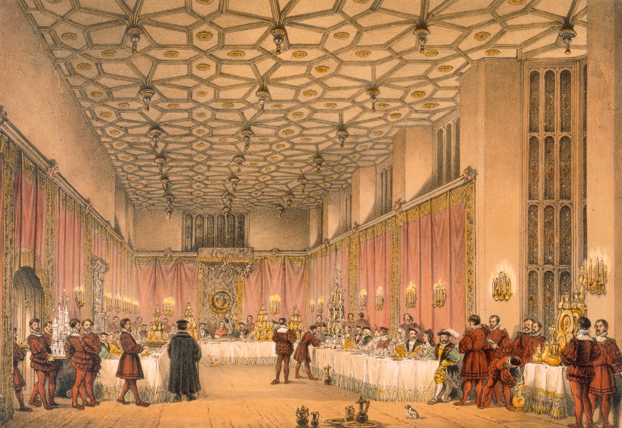 The Chamber, Hampton Court, pub. 1838. af Joseph Nash