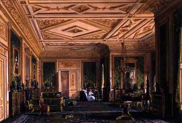 The Green Drawing Room i Windsor af Joseph Nash