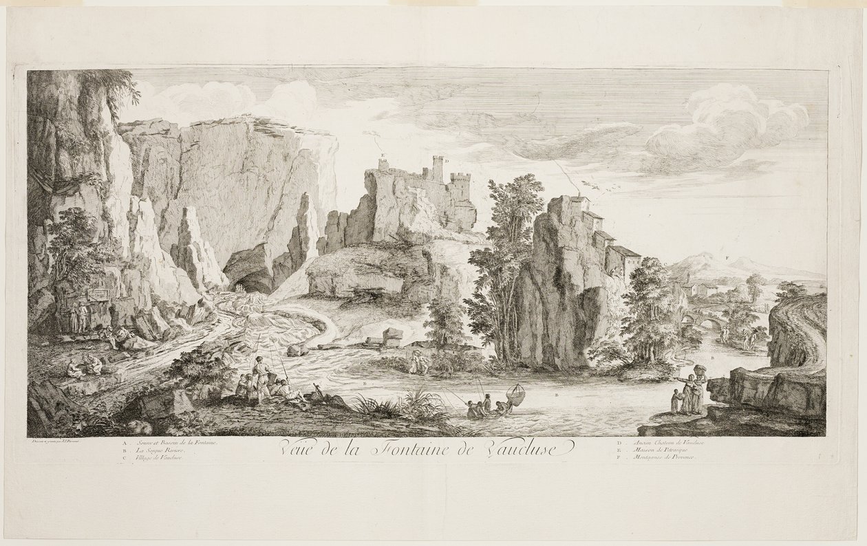 Veue de la Fontaine de Vaucluse af Joseph Parrocel