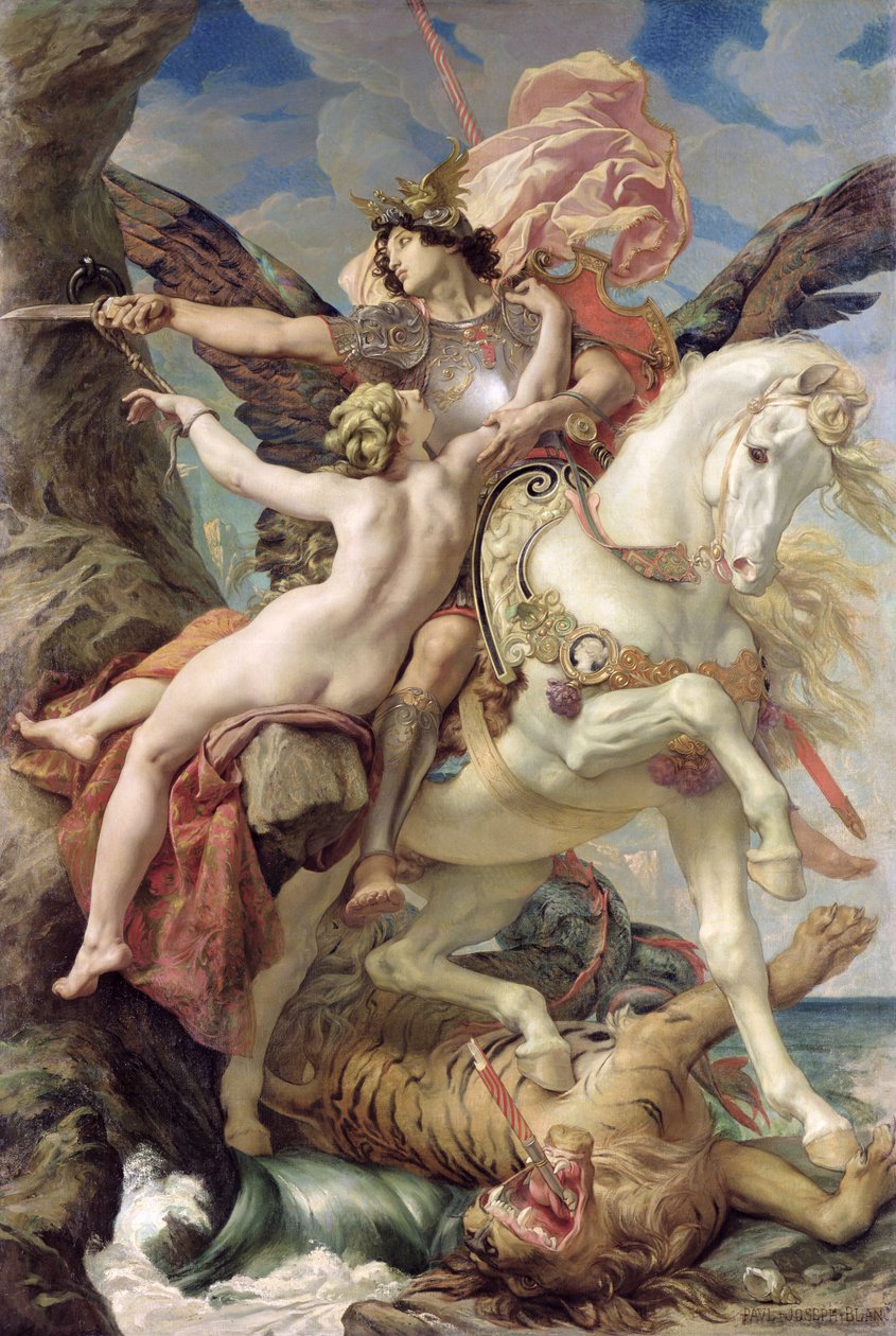 Befrielsen: Ruggiero og Angelica, 1876 af Joseph Paul Blanc