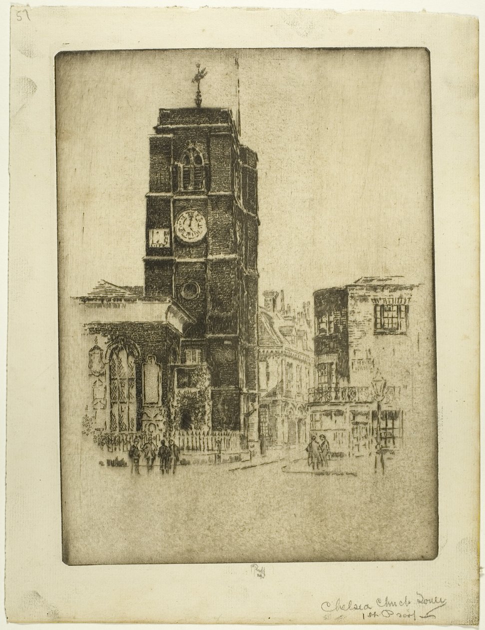 Chelsea Church Tower af Joseph Pennell