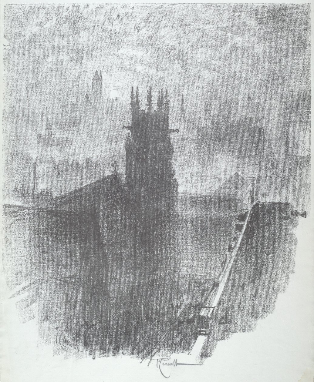 Christ Church, St. Louis, 1919. af Joseph Pennell
