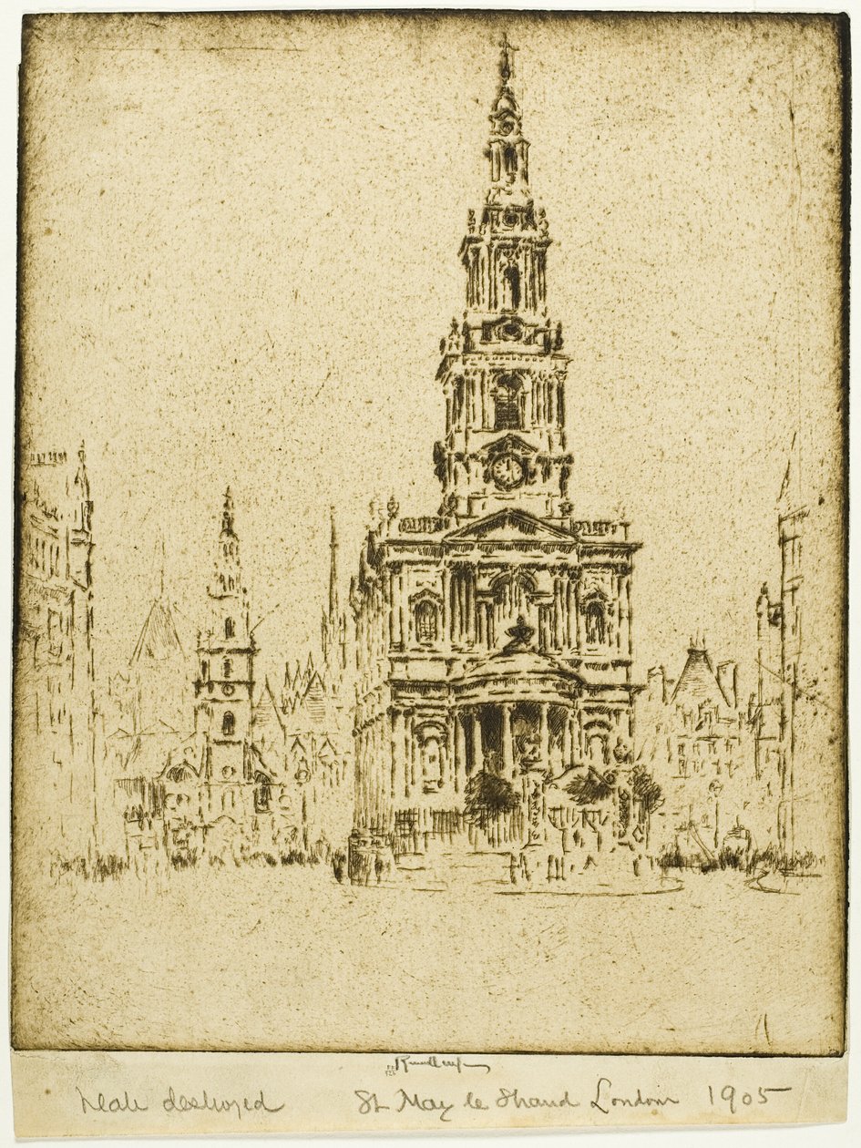 Saint Mary-le-Strand kirke af Joseph Pennell