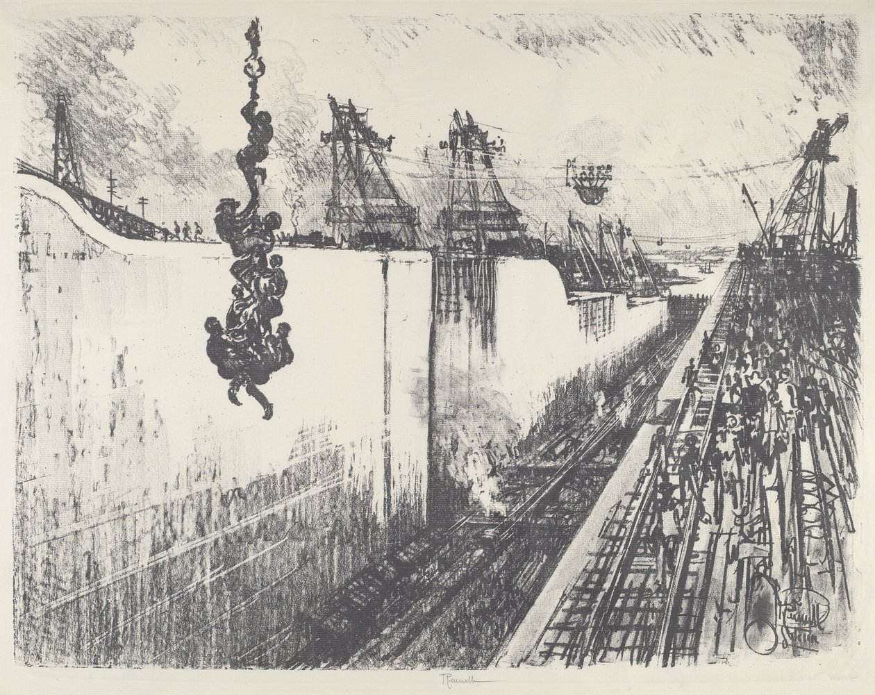 Middagstid, Gatun Lock af Joseph Pennell