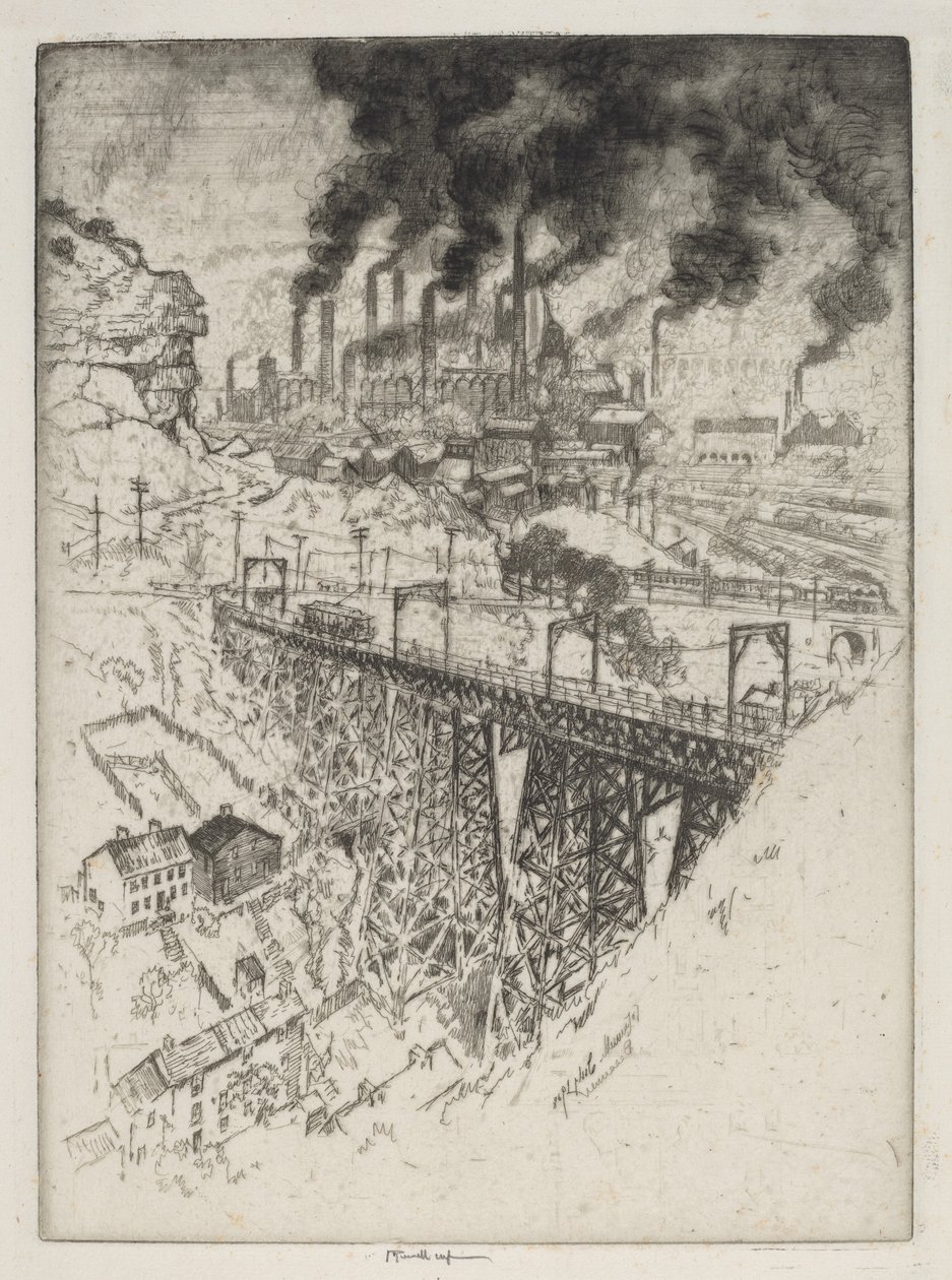 Edgar Thomson Works, Bessemer af Joseph Pennell