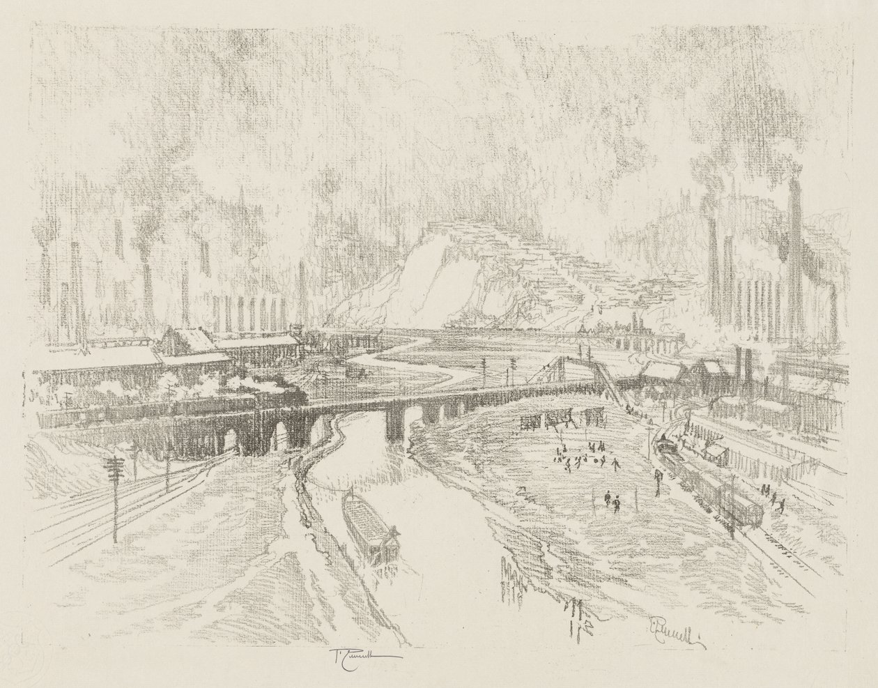 Engelsk krigsarbejde: Munition Town af Joseph Pennell