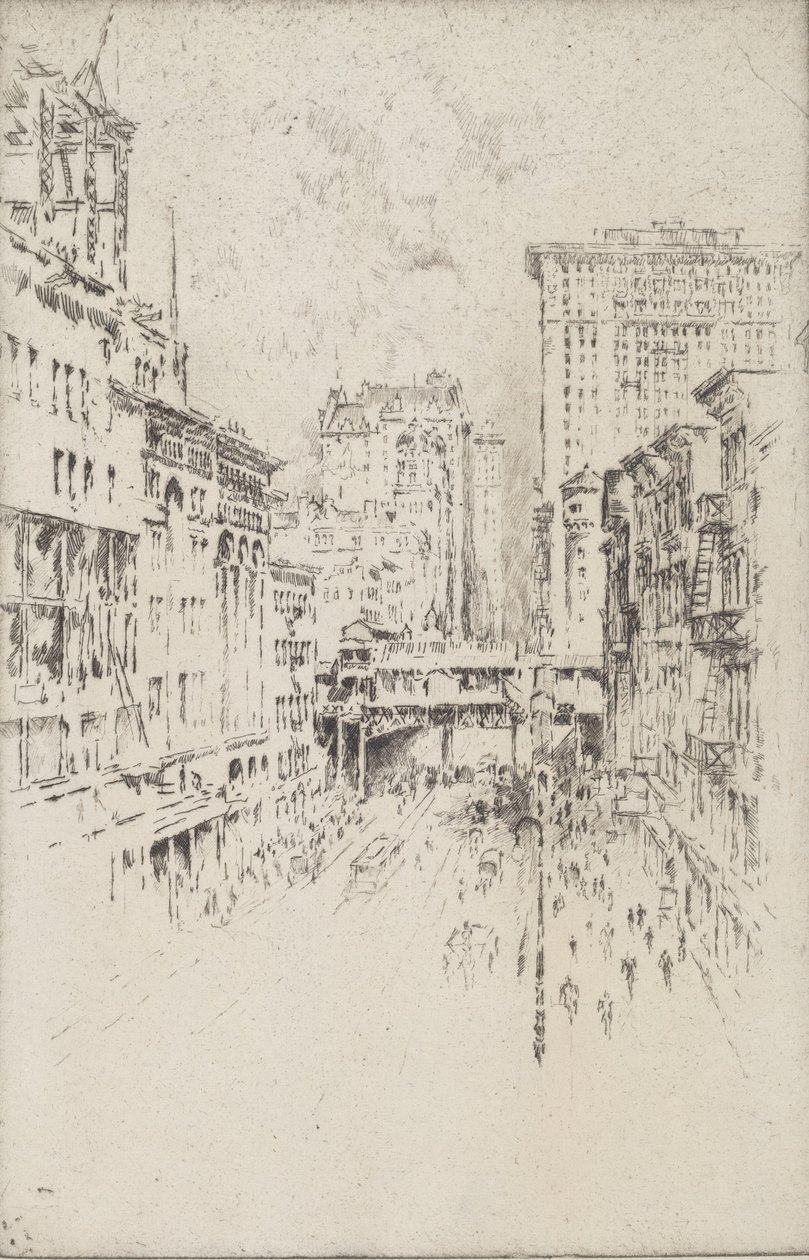 Forty-Second Street, 1904. af Joseph Pennell