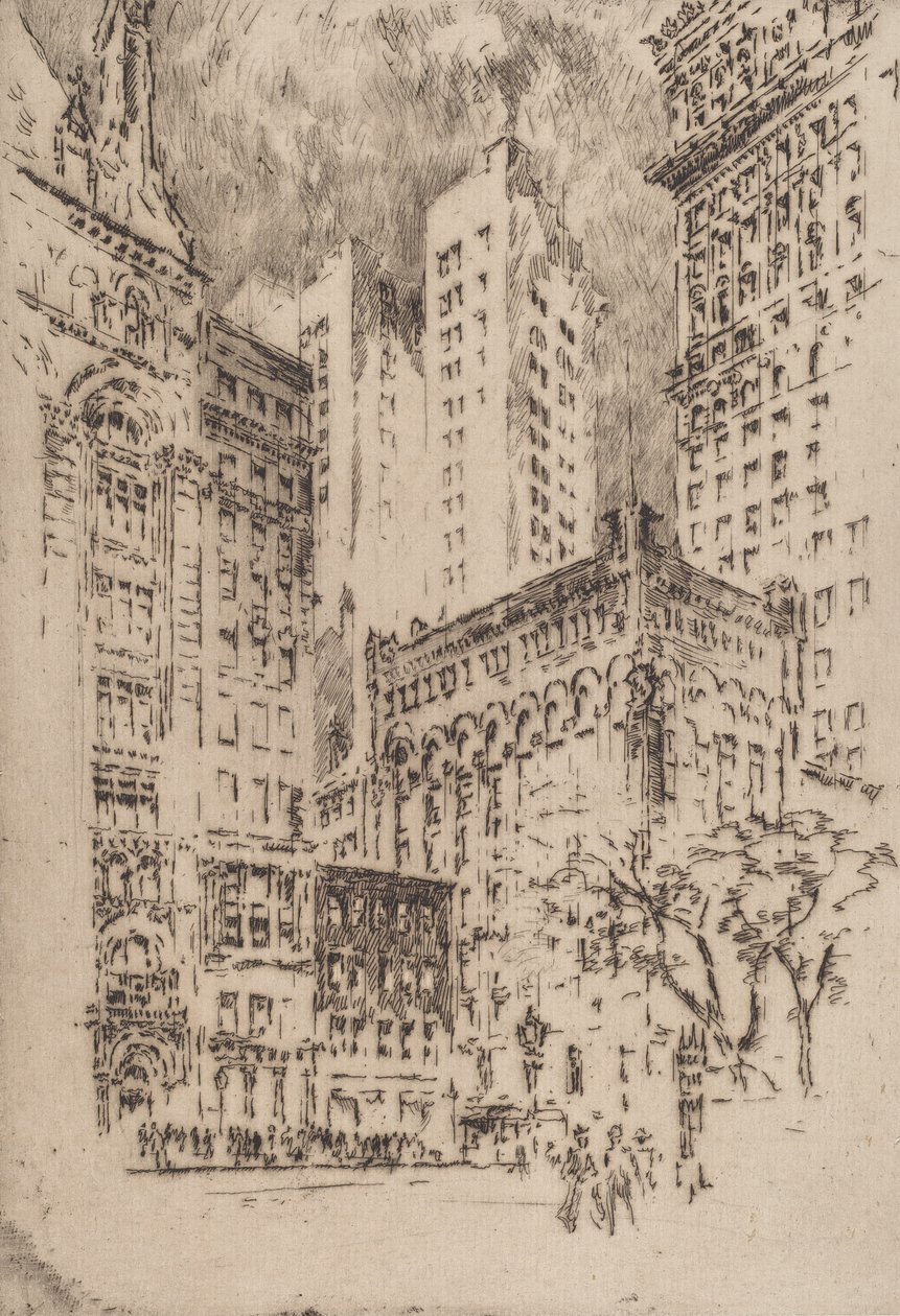 Fire-etagers hus, 1904. af Joseph Pennell