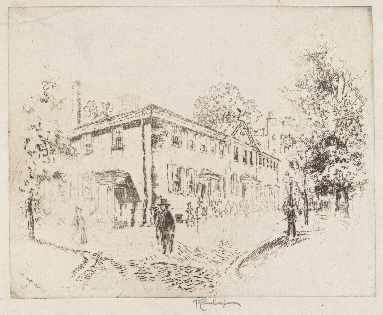 Fourth Street, Meeting House, Philadelphia af Joseph Pennell