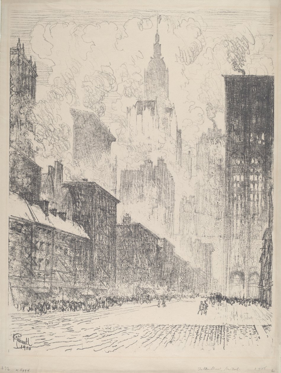 Fra Fulton Street, 1910. af Joseph Pennell