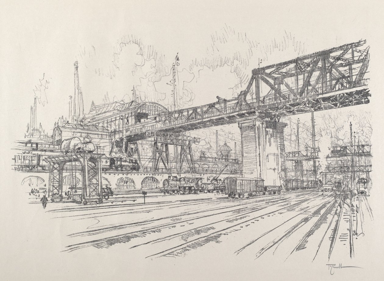 Gleisdreieck, 1921. af Joseph Pennell