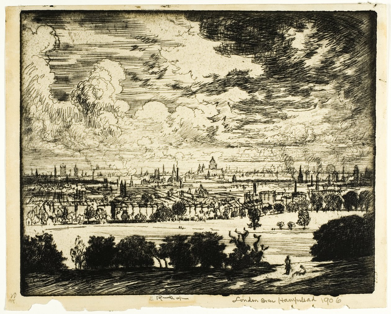 London over Hampstead af Joseph Pennell