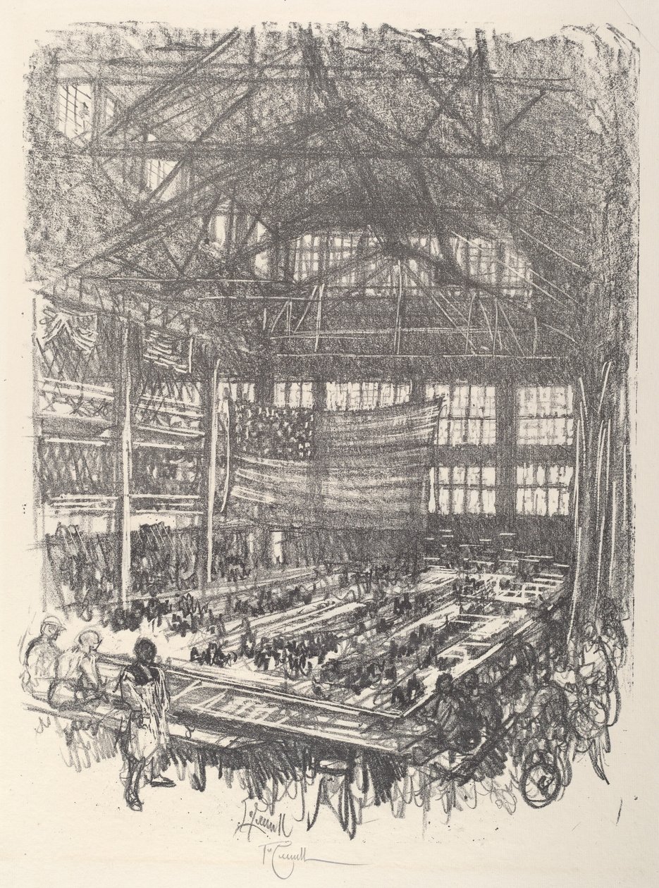 Fremstilling af rifler, 1917. af Joseph Pennell