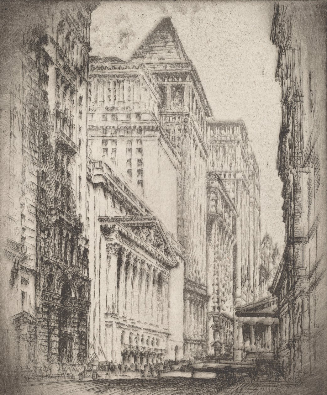 New York Stock Exchange, 1923. af Joseph Pennell