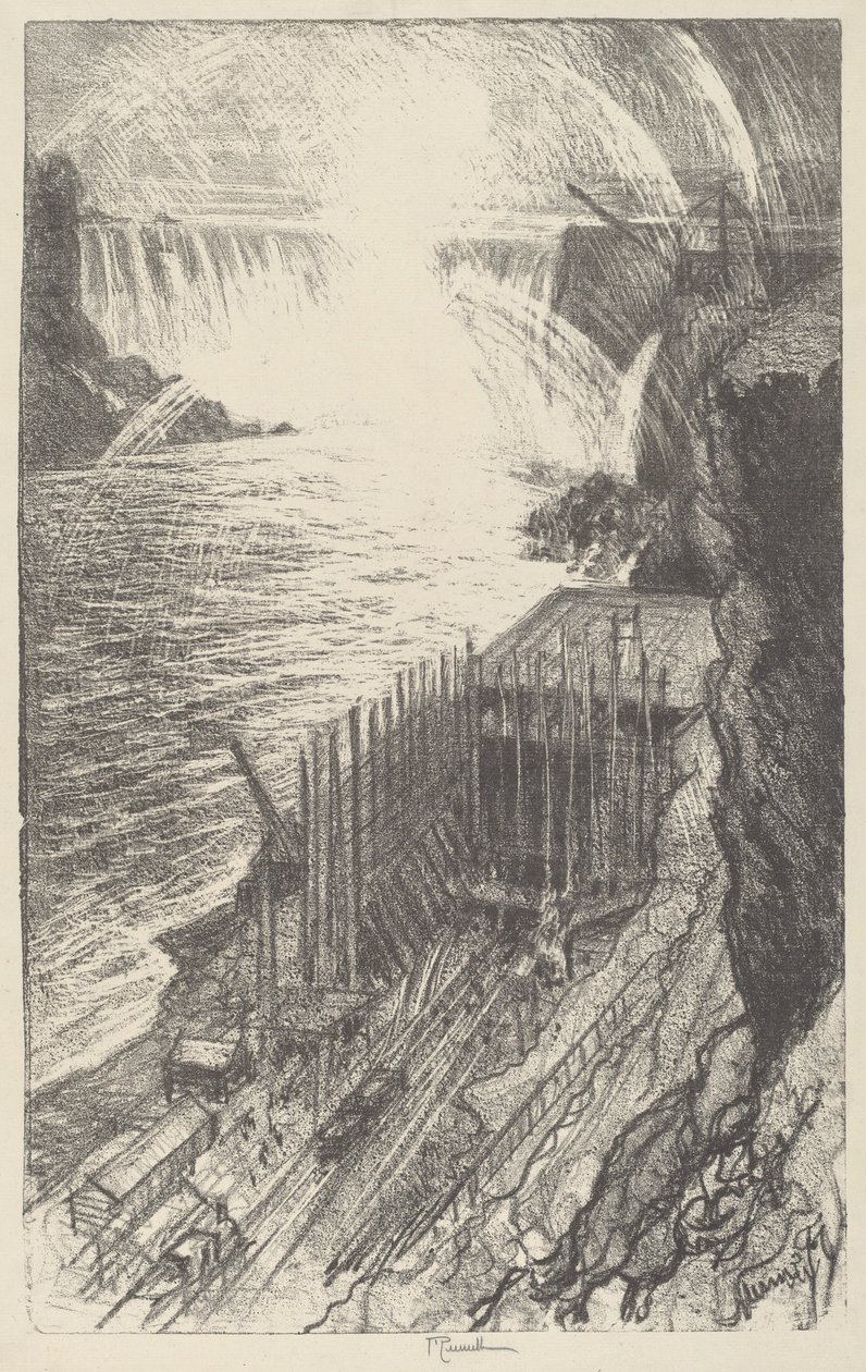 Niagara Rainbows, 1910. af Joseph Pennell