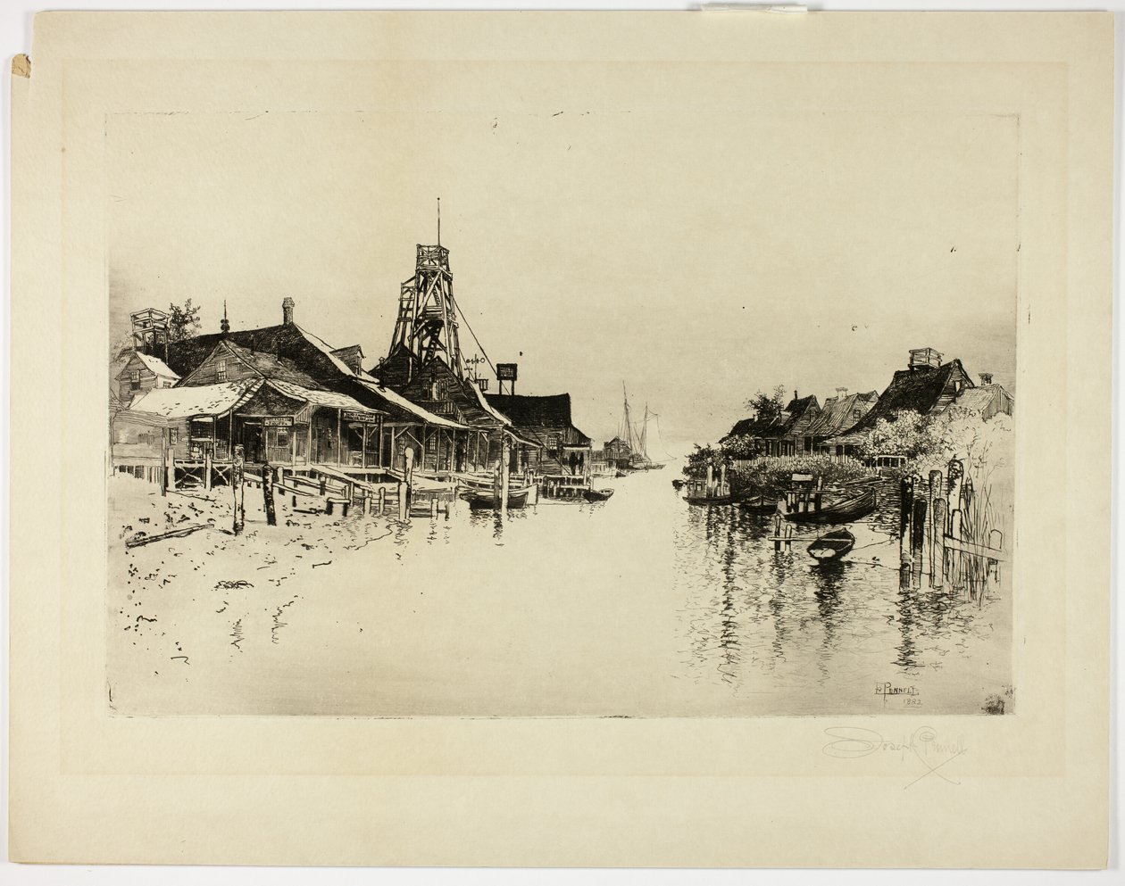 Pilot Town, La. af Joseph Pennell