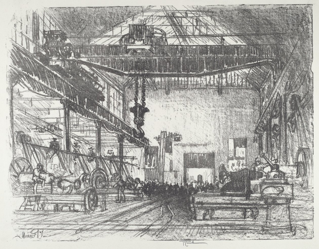 Høvle store skaller af Joseph Pennell