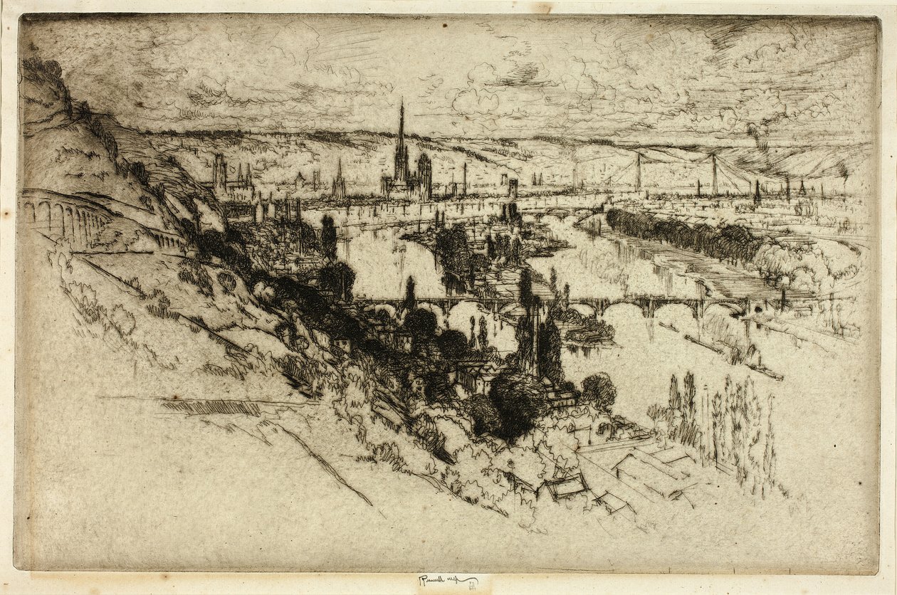 Rouen, fra Bon Secours af Joseph Pennell