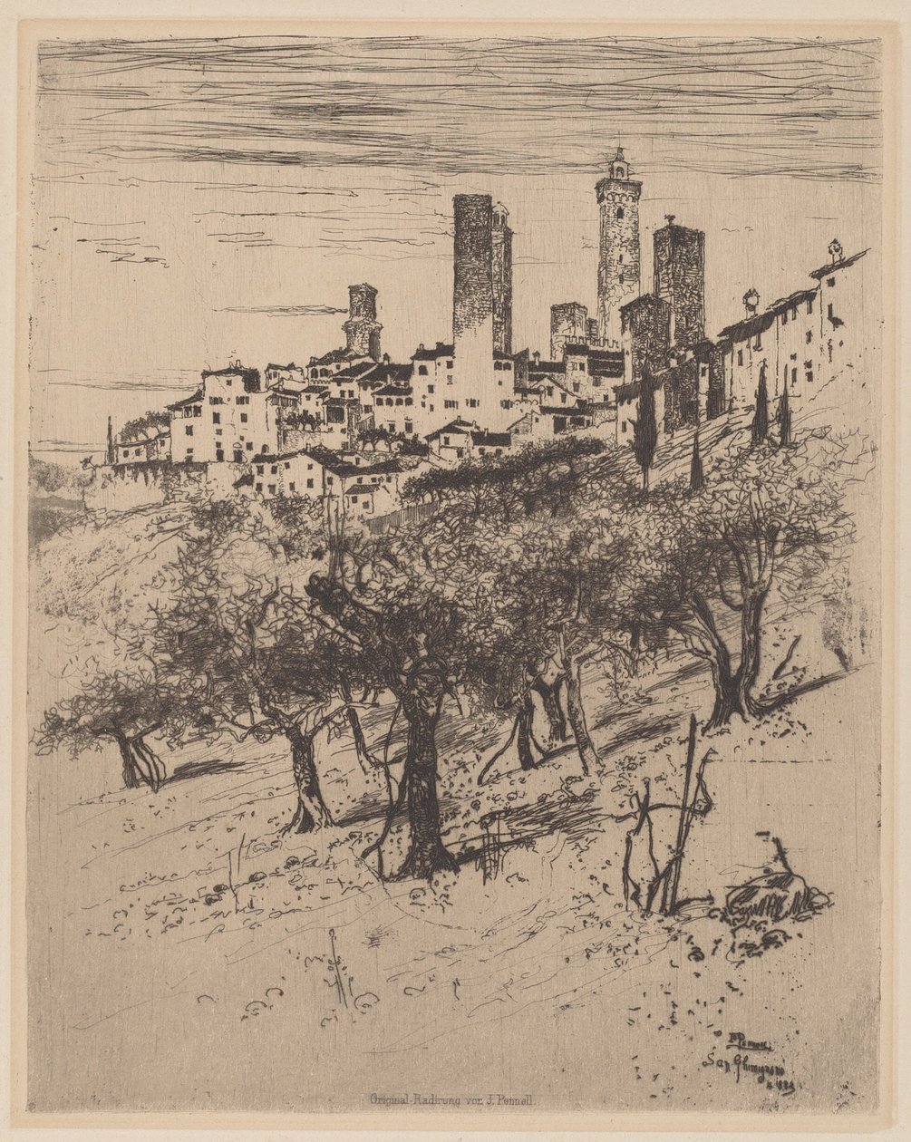 Sankt Gimignano af Joseph Pennell