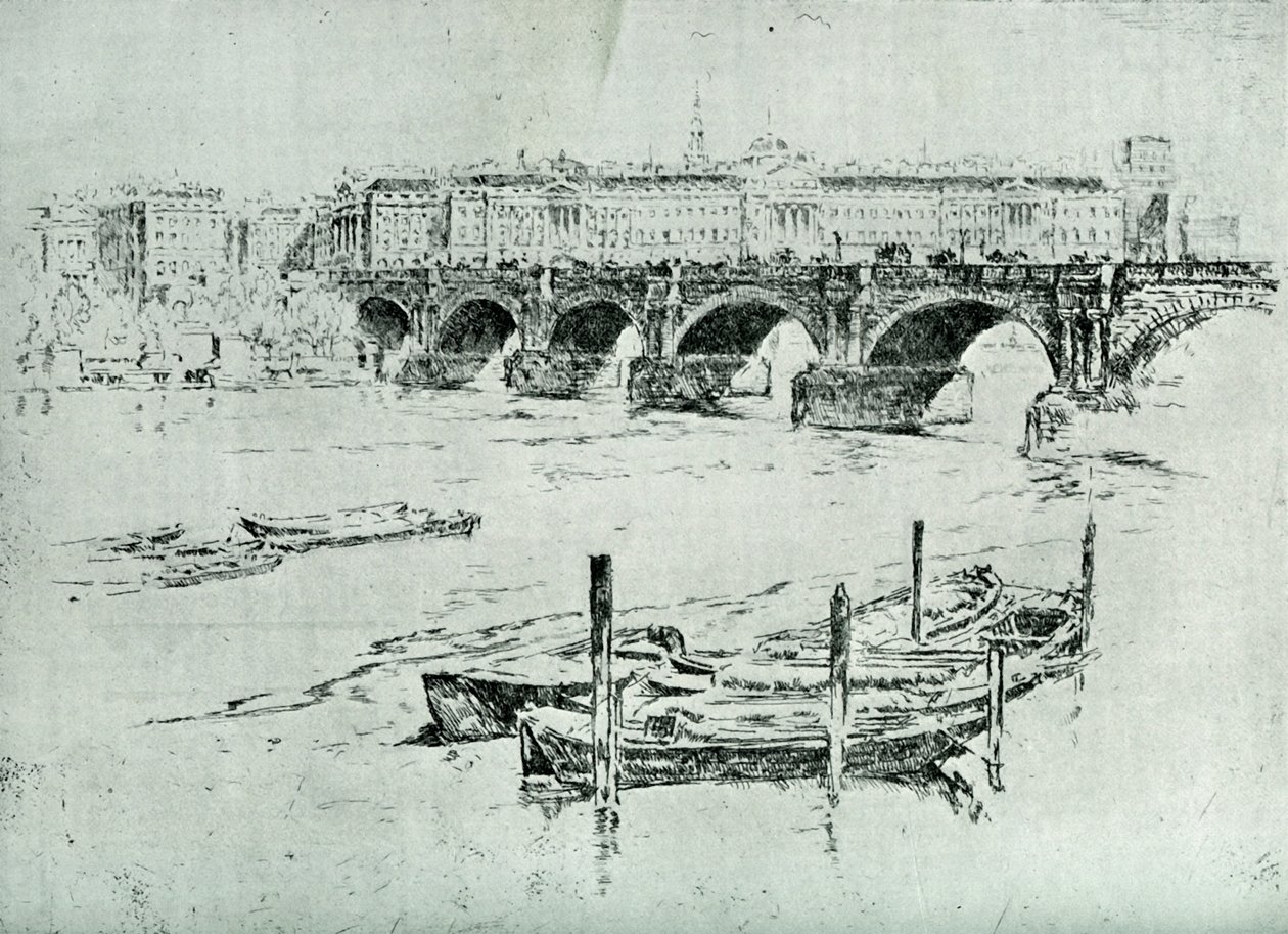 Somerset House, 1928. af Joseph Pennell