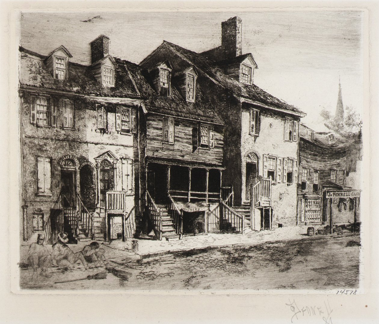 Gadefejere, gamle huse af Joseph Pennell