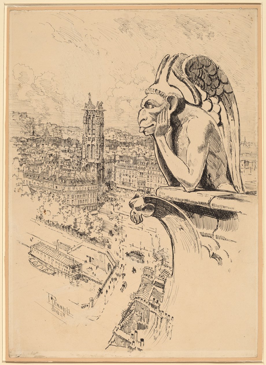Study for "Le Stryge" af Joseph Pennell