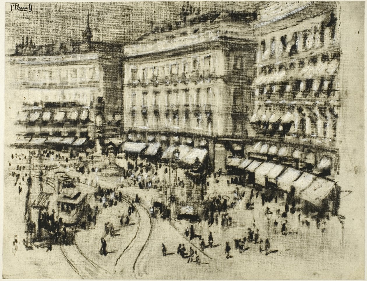 Sommerdag i Madrid af Joseph Pennell